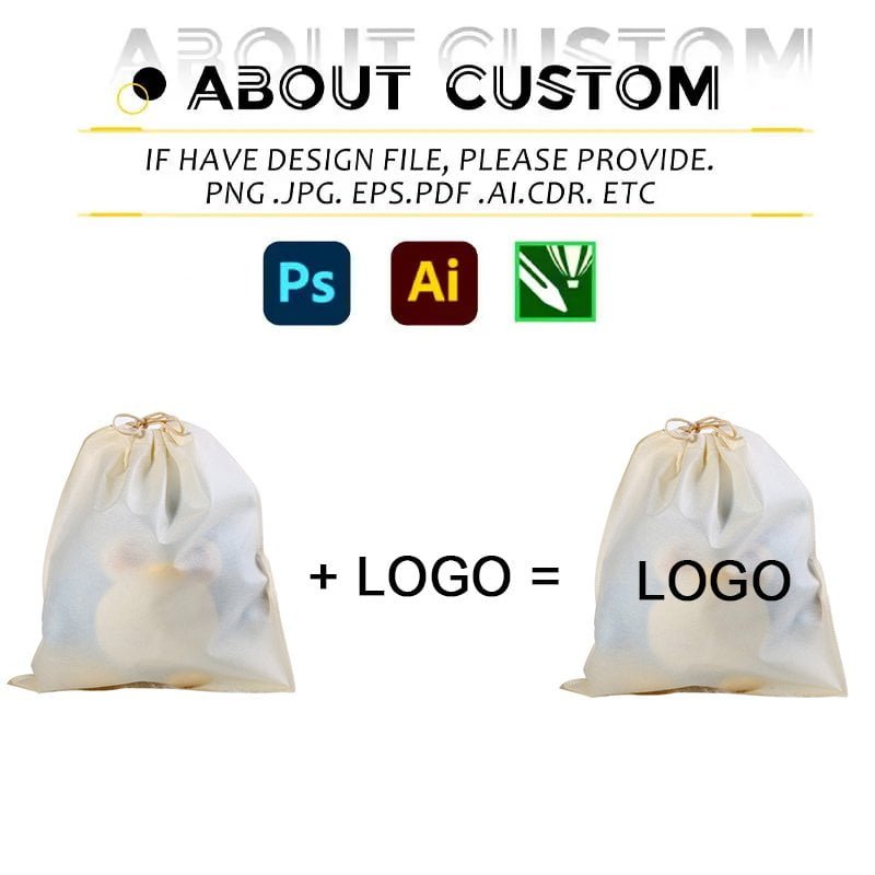 Custom Logo Eco-Friendly Non-Woven Drawstring Reusable Dust Bag Shoe Storage for Grocery Shopping