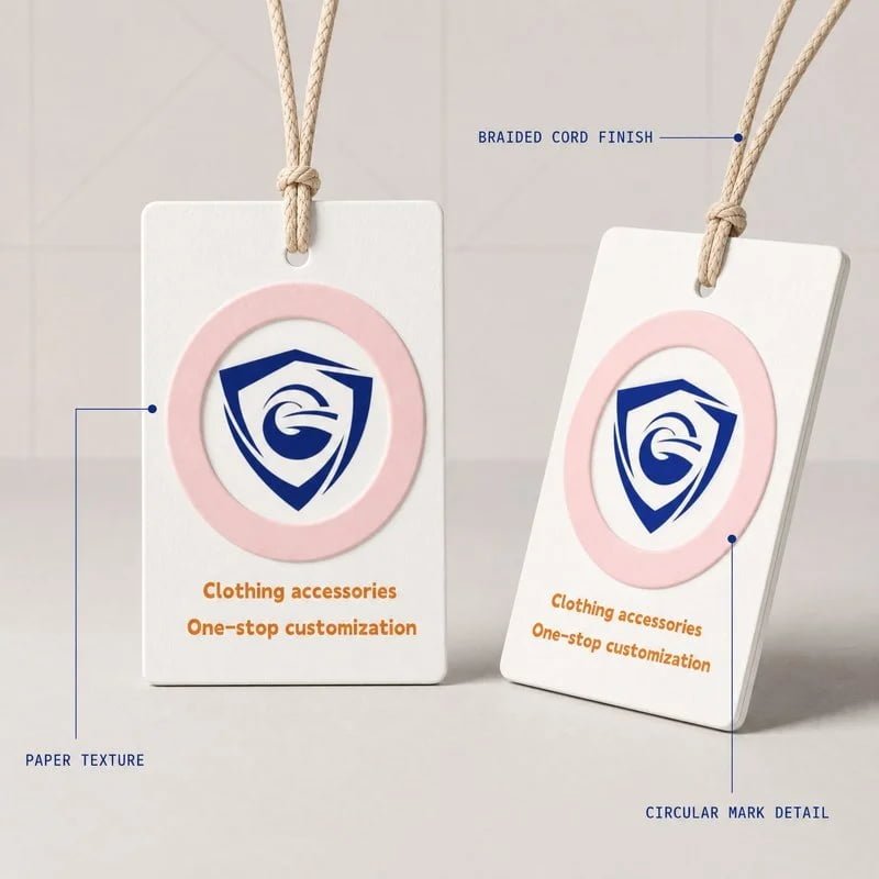 Customizable Eco-Friendly Hot-Stamped Coated Paper Durable Washable Garment Hang Tags for Children’s Clothing Bags Shoes Custom