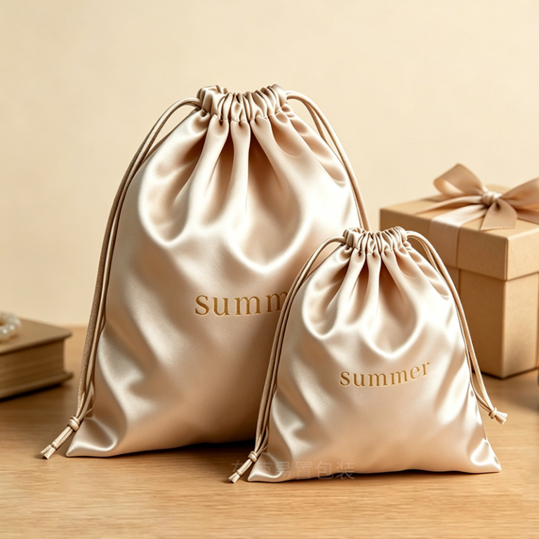 Custom Logo Satin Dustproof Bag, Satin Drawstring Storage Bag, Personalized Dust Pouch for Jewelry Wigs Shoes Cosmetics