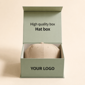 Wholesale Luxury Flip Magnet Cardboard Hat Packaging Box Custom Baseball Cap Magnetic Gift Box