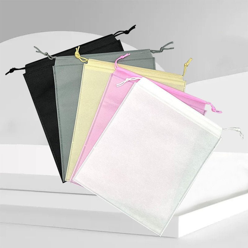 Custom Logo Eco-Friendly Non-Woven Drawstring Reusable Dust Bag Shoe Storage for Grocery Shopping