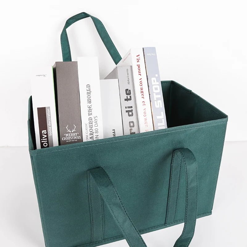 Hot Sale Non Woven Storage Box Eco Friendly Reinforced Bottom Foldable Storage Bag Collapsible Grocery Bag