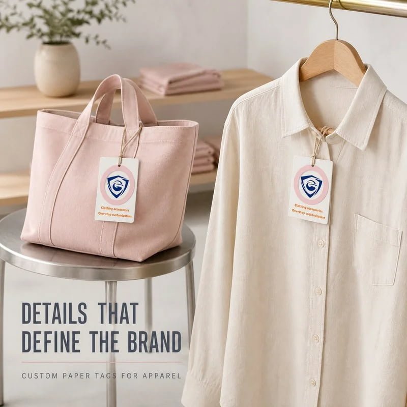 Customizable Eco-Friendly Hot-Stamped Coated Paper Durable Washable Garment Hang Tags for Children’s Clothing Bags Shoes Custom