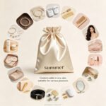 Custom Logo Satin Dustproof Bag, Satin Drawstring Storage Bag, Personalized Dust Pouch for Jewelry Wigs Shoes Cosmetics