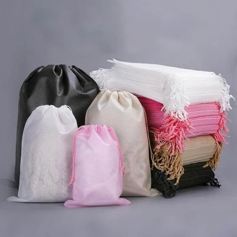 Custom Logo Eco-Friendly Non-Woven Drawstring Reusable Dust Bag Shoe Storage for Grocery Shopping