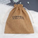 New Design Promotion Custom Logo Printing Jute Drawstring Hessian Bag Dust for Cloth Shopping Burlap Linen Special Pouch