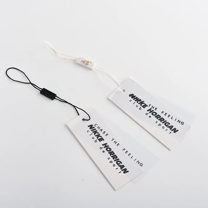 Cloth Tag With Custom Printed logo Clothing Paper PVC Plastic Frosted Transparent hang Tag Luxury Garment Swing Tags