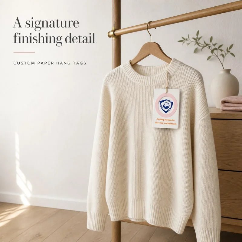 Customizable Eco-Friendly Hot-Stamped Coated Paper Durable Washable Garment Hang Tags for Children’s Clothing Bags Shoes Custom