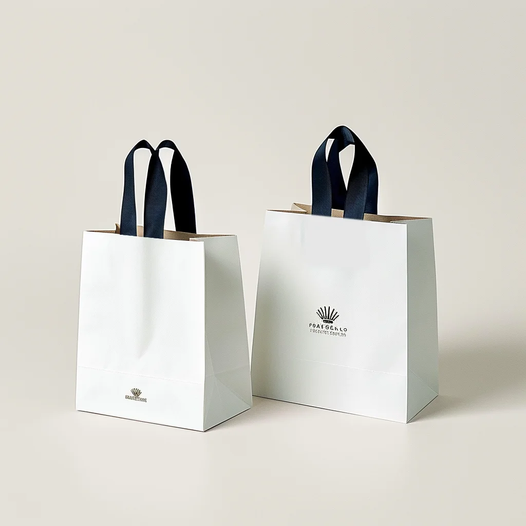 Luxury White Paper Bag Custom Printed Logo Personalized Shopping Gift Paper Bags With Your Own Logo