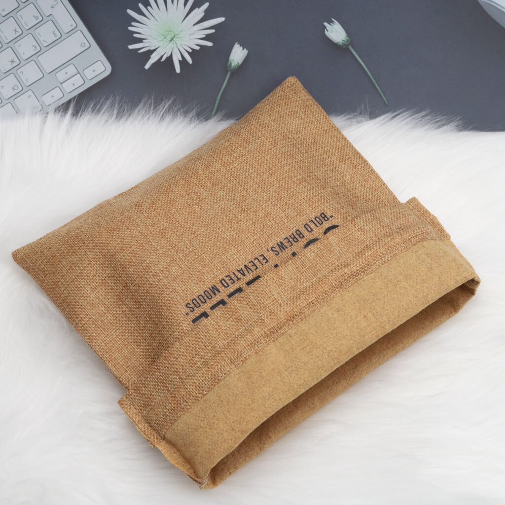 New Design Promotion Custom Logo Printing Jute Drawstring Hessian Bag Dust for Cloth Shopping Burlap Linen Special Pouch