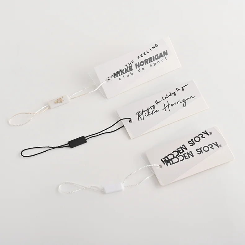 Cloth Tag With Custom Printed logo Clothing Paper PVC Plastic Frosted Transparent hang Tag Luxury Garment Swing Tags