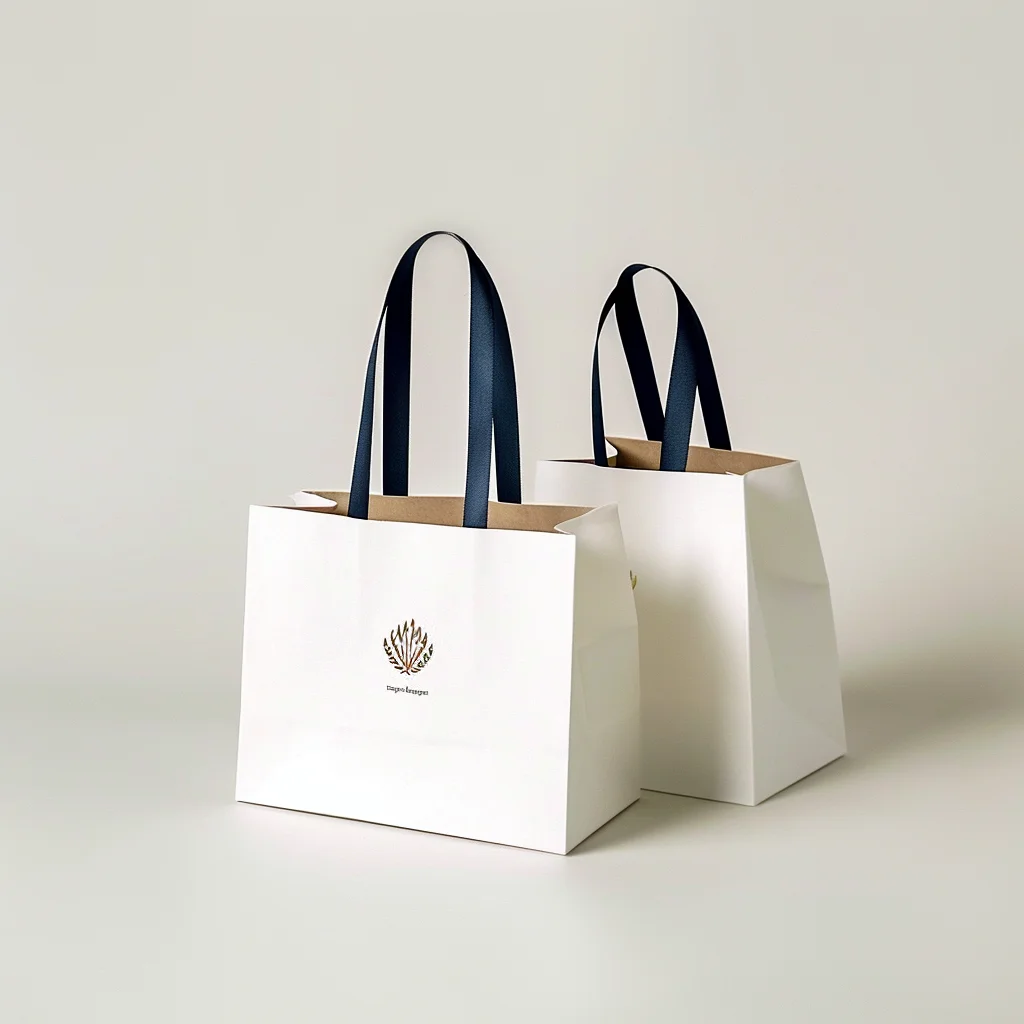 Luxury White Paper Bag Custom Printed Logo Personalized Shopping Gift Paper Bags With Your Own Logo