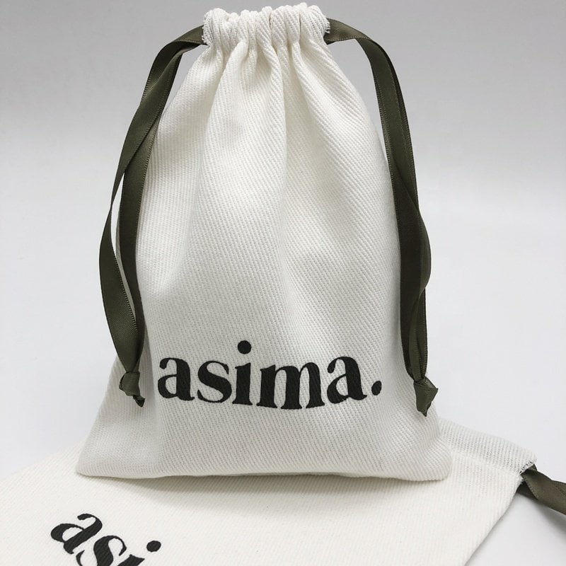 Eco-friendly Twill Cotton Pouch Thread Ribbons String Bag Packaging Drawstring Pouch Jewelry Gift Drawstring Pouch Gift & Craft