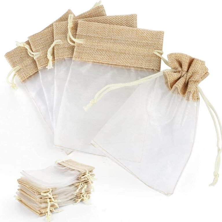 Small Drawstring Pouch for Organza Hemp for Candy Toys Holiday Party Decor Sewing Organza Storage Promotional Plastic Bag