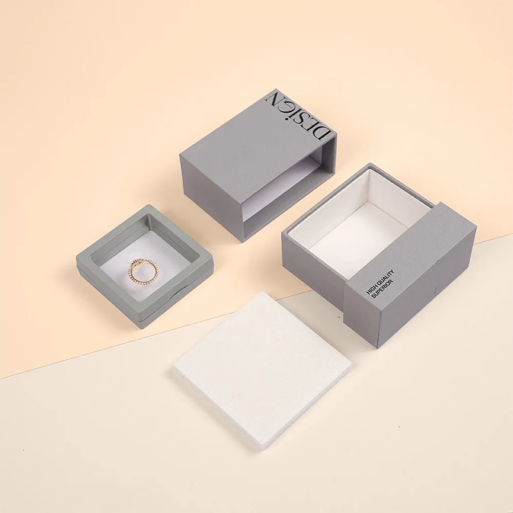 Factory Direct Custom Logo Printed Sliding Drawer Cardboard Paper Earring Ring Necklace Jewelry Box Packaging