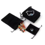 Custom Logo Velvet Jewelry Bag Drawstring Pouch for Christmas Gift Jewelry Packaging Bags