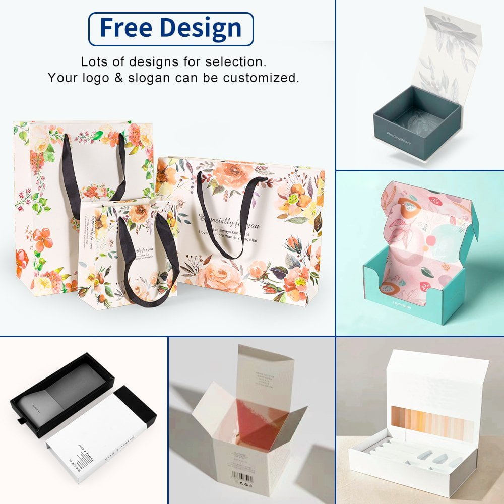 Free Sample Printed Logo Luxury White Paper Bag Boutique Shopping Gift Paper Bags With Your Own Logo